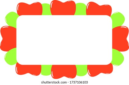 Colourful vector frame with balloons. Invitation border.
