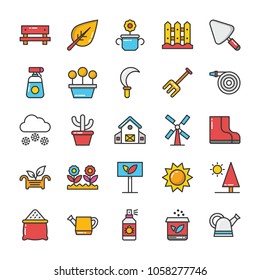 Colourful Vector Icons Of Nature 