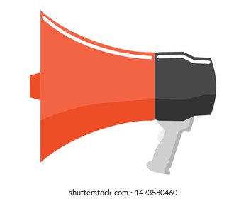 Colourful, vector illustration of loudspeaker, side view. Motive of communication