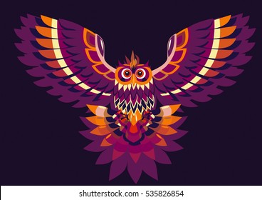 Colourful Vector illustration of Owl
