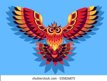 Colourful Vector illustration of Owl