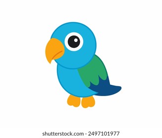 Colourful vector illustration of a parrot, ideal for digital and print projects, featuring vibrant feathers and intricate details.