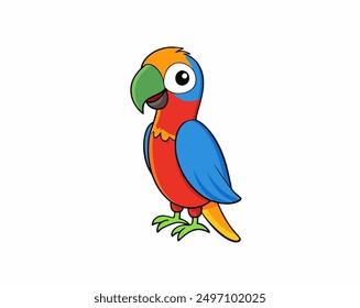 Colourful vector illustration of a parrot, ideal for digital and print projects, featuring vibrant feathers and intricate details.