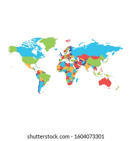 Colourful Vector Illustration of World Map