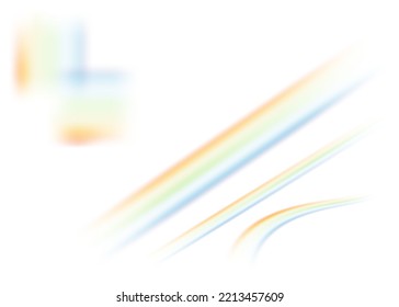 Colourful vector lens, crystal rainbow light and flare transparent effects.Overlay for backgrounds.	