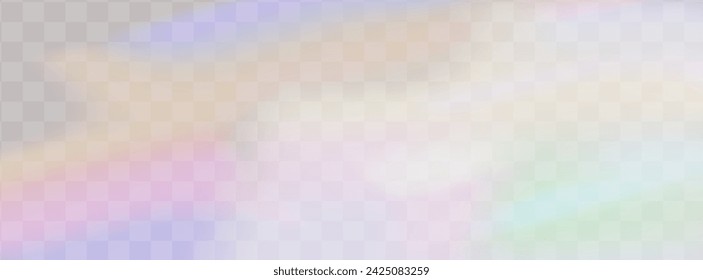 Lente vectorial colorida, luz de arco iris de cristal y efectos transparentes de destello.Superposición para fondos.Concepto de prisma triangular.