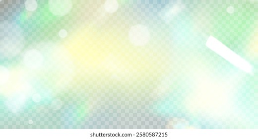 Colourful vector lens, crystal rainbow light and flare transparent effects.Overlay for backgrounds.Triangular prism concept.	