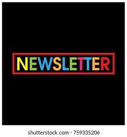 Colourful vector letters icon. word Newsletter vectore 