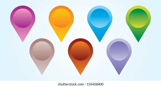 Colourful Vector Pointer Tag