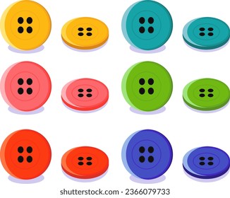 Sewing Buttons Vector Art & Graphics