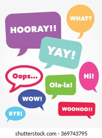 Colourful Vector Speech Bubbles with Messaging