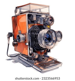 colourful vintage camera with intricate design