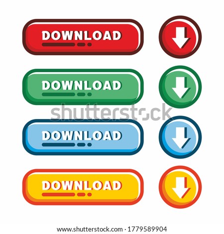 Colourful vintage download button vector