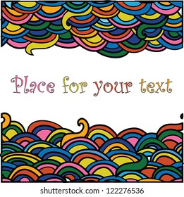 Colourful waves background with place for text