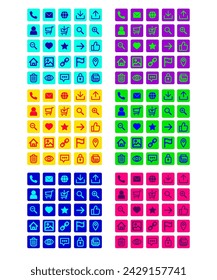 Bunte Web-Symbole, die nützlichsten Online-Symbole 