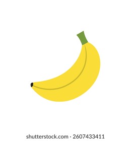 Colourful Yellow Banana Vector Icon on white background