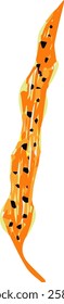 Colourful yellow spotted leaf. Hand drawn marker vector isolated sketch.