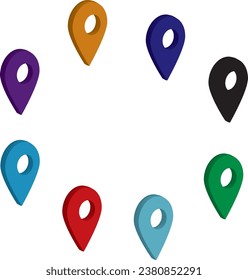 Colourfull 3d location icon set