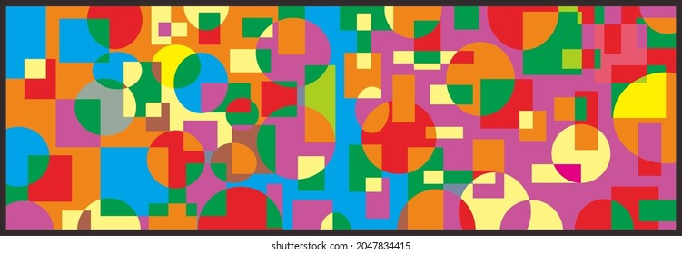 colourfull abstract background of square and circle