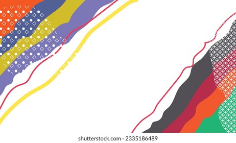 colourfull Abstract pop art color paint splash pattern background with Vector overlay geometric design of trendy Memphis 80s-90s style, suitable for fun and happy background