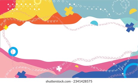 colourfull Abstract pop art color paint splash pattern background with Vector overlay geometric design of trendy Memphis 80s-90s style, suitable for fun and happy background 