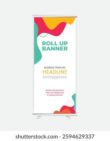 Colourfull abstract  roll up design design template.