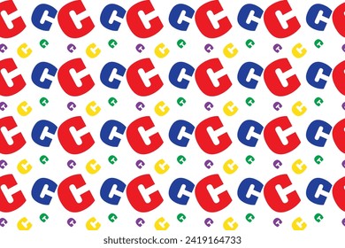 Colourfull alphabet Seamless pattern Background