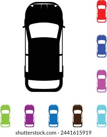 Colourfull car collection isolated on white background