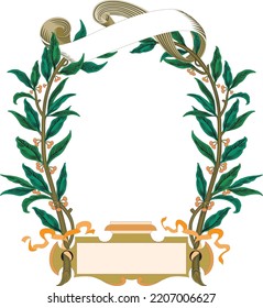 Colourfull Florel Wreath Vector Ilustration