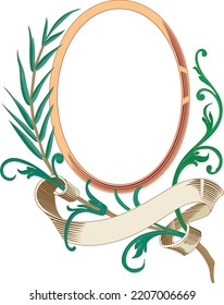 Colourfull Florel Wreath Vector Ilustration