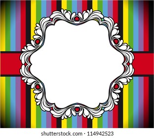 colourfull frame decorated with heart