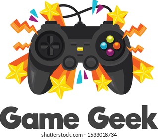 colourfull gaming logo with stars design template