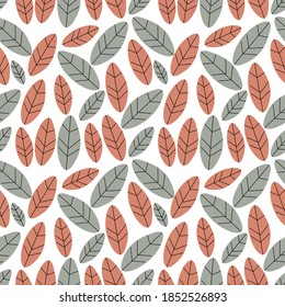 Colourfull leaves seamless pattern.Great for wrapping paper,scrapbooking,textile,fabric.