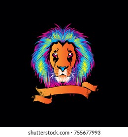 colourfull 
lion vector logo