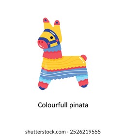 Farbige pinata doodle vektor kontur Aufkleber. EPS 10-Datei