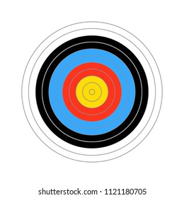 Colourfull score target for shooting practice isolated on white