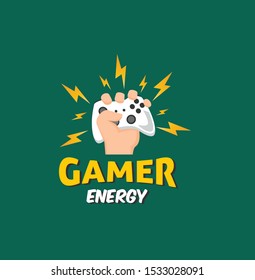 colourfull video game- logo template with joystick