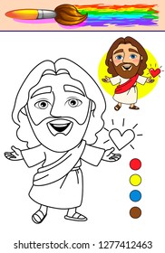 Colouring book page, game or exercise for kids. Vector.