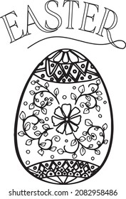 Colores para los niños, Pascua. Libro de colorear con huevos de Pascua - ilustración vectorial.