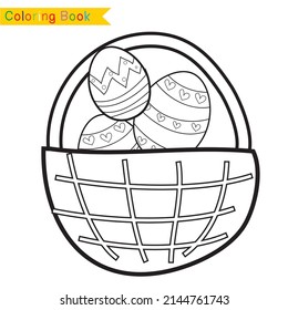 Colouring Easter bunny worksheet. Educational printable coloring worksheet. Vector set of easter bunny on white background. Motor skills education. Vector illustrations.