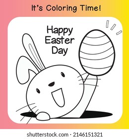 Colouring Easter eggs worksheet page. Coloring worksheet for preschool. Black and white image for coloring. Vector illustration.