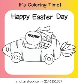 Colouring Easter eggs worksheet page. Coloring worksheet for preschool. Black and white image for coloring. Vector illustration.