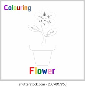 colouring a flower for child 