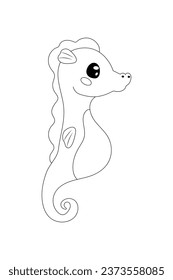 Colouring, linart, children's game. preschool Sea characters