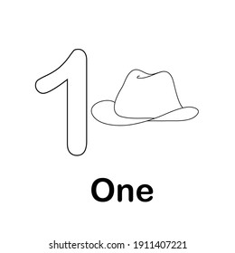 Colouring number for kids vector