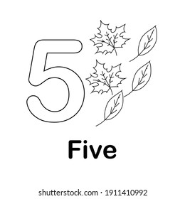 Colouring number for kids vector