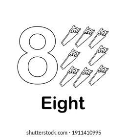 Colouring number for kids vector