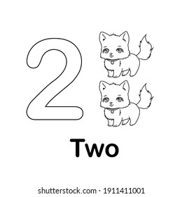 Colouring number for kids vector