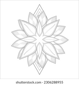 Colouring Page for Adult for Fun and Relaxation. Hand Drawn Sketch for Adult Anti Stress. Decorative Abstract Flowers in Black Isolated on White Background.-vector