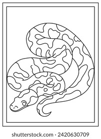 Colouring page of cobra, editable vector 